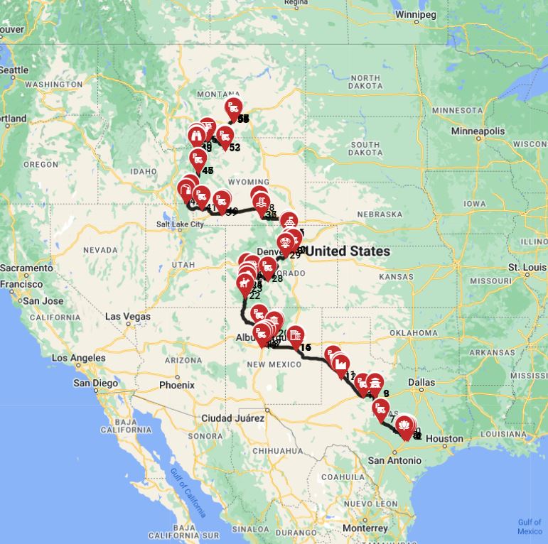 Austin to Billings - Incld Yellowstone